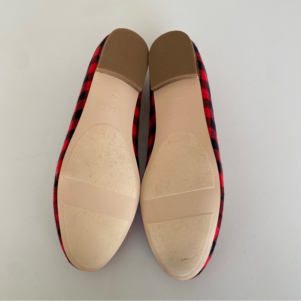 EUC J.Crew Red & Black Buffalo Plaid Loafers Sz 9, fits like 8.5 - Picture 7 of 7